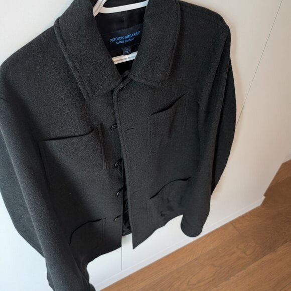 Patrick Assaraf Wool Chore Coat/Shirt Jacket - Medium/Charcoal Grey - Picture 3 of 7